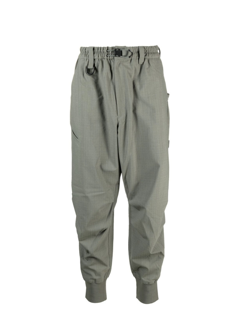 Y-3 RIPSTOP CUFFED GREEN PANTS