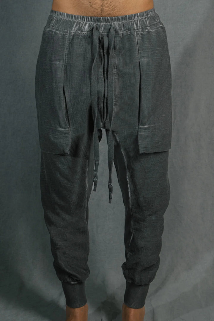 69 BY ISAAC SELLAM - GUSSET PANTS GAUFRÉ PLOMB