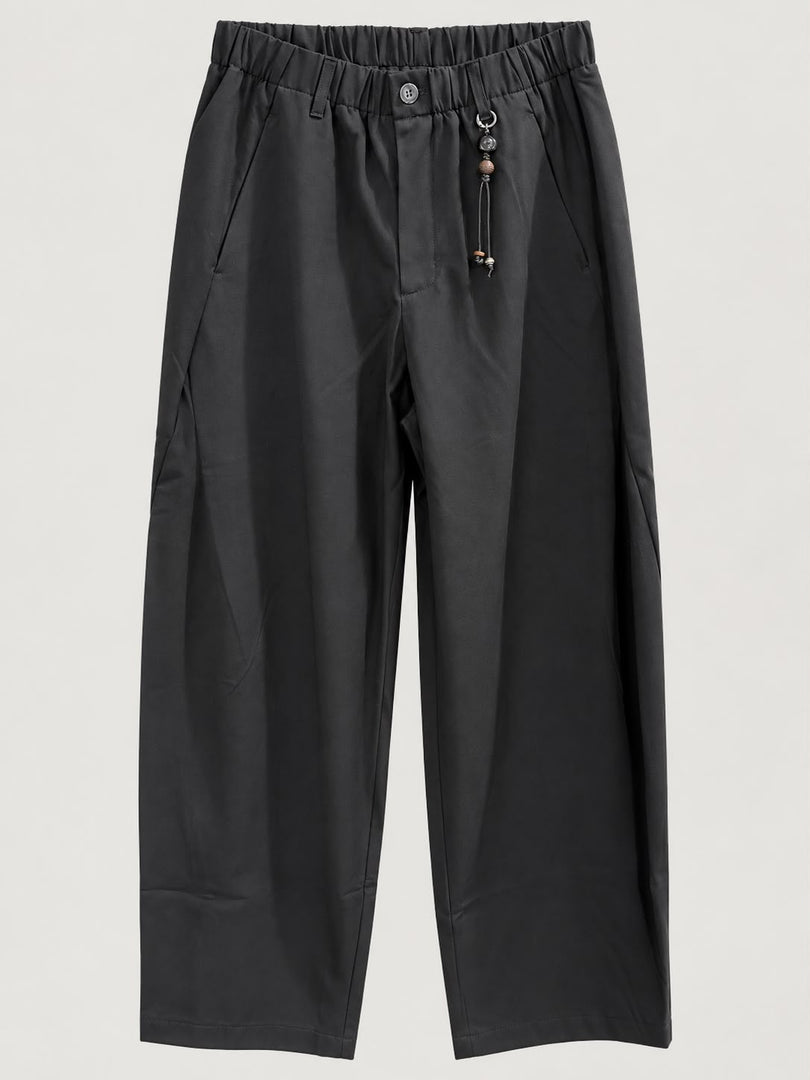 LESSTEN WIDE LEG PLEATED PANTS – BLACK