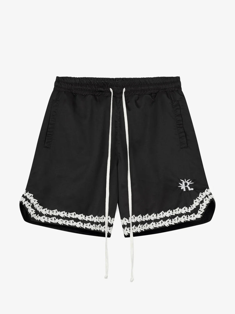 ROUGH SHORTS WITH KNITTED OLIVES