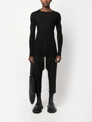 RICK OWENS DROP-CROTCH CROPPED TROUSERS