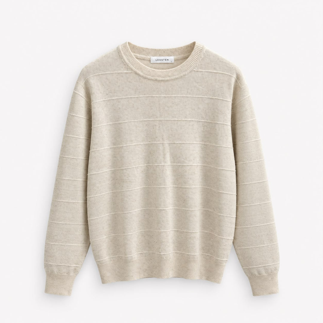 LESSTEN RIBBED STRIPE KNIT – OATMEAL
