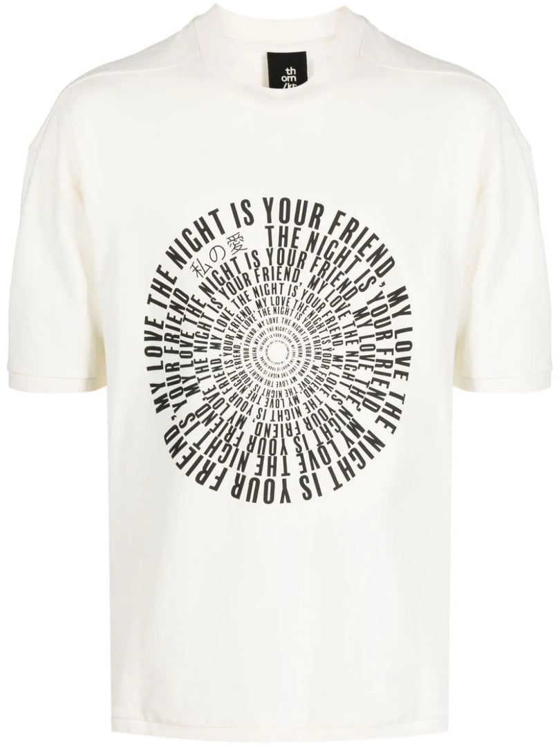 THOM KROM SLOGAN CREAM TEE