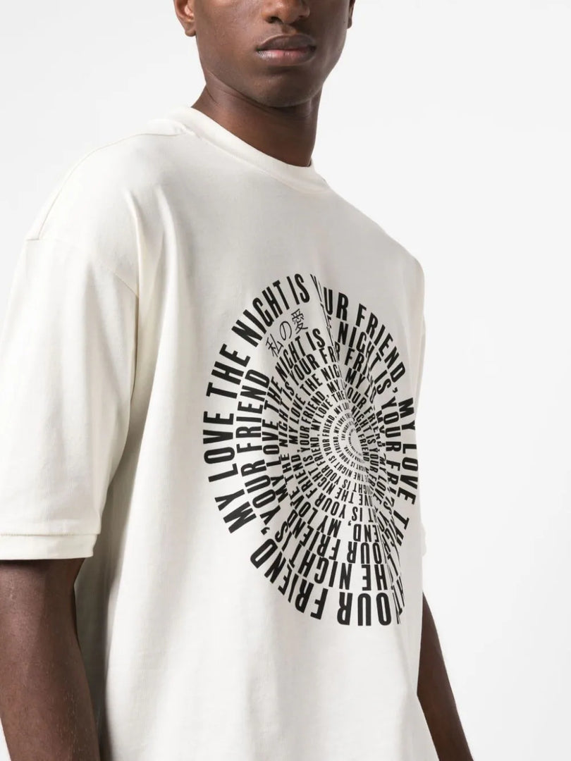 THOM KROM SLOGAN CREAM TEE