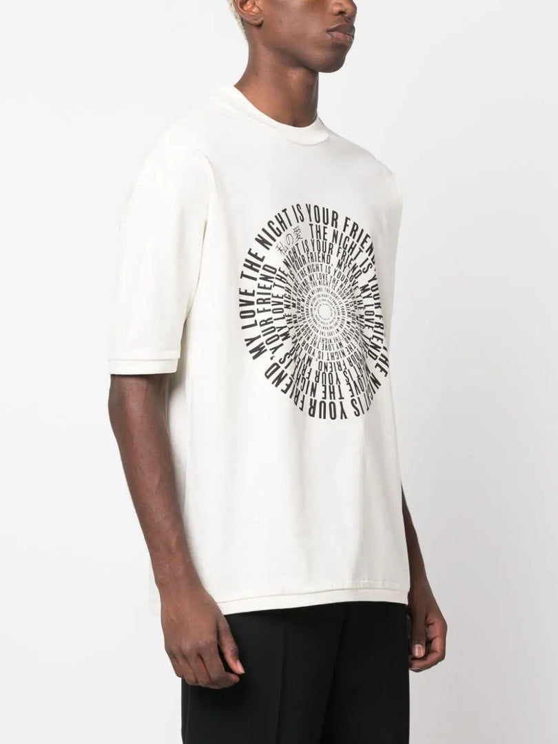 THOM KROM SLOGAN CREAM TEE