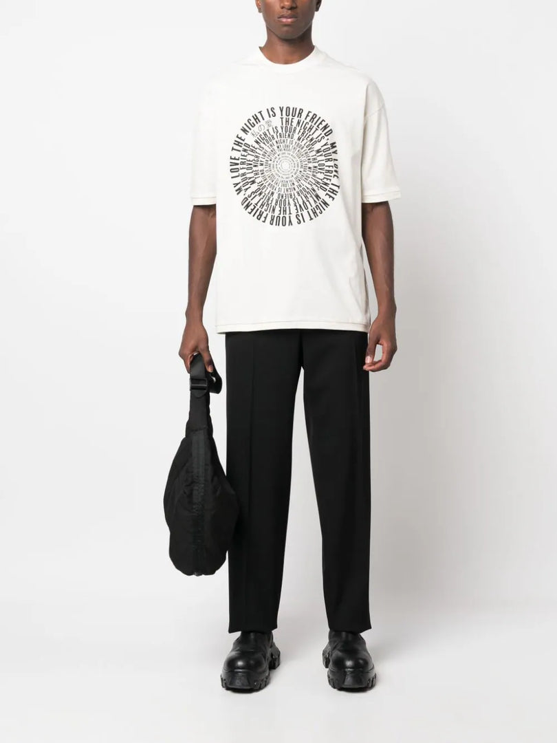THOM KROM SLOGAN CREAM TEE