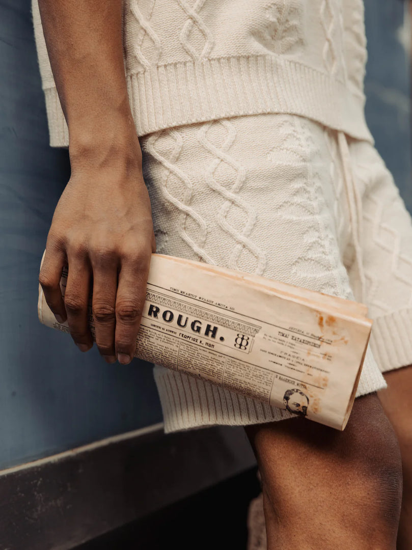 ROUGH CABLE KNIT SHORTS