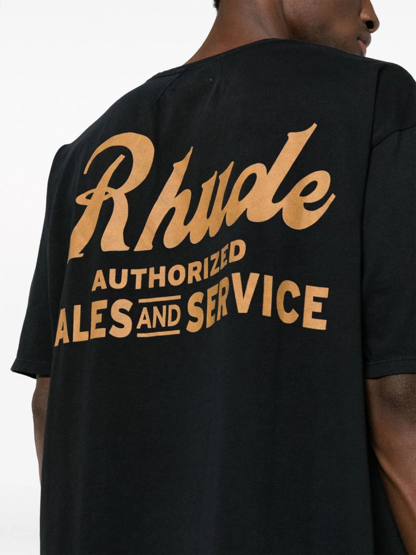 RHUDE LOGO-PRINT COTTON T-SHIRT