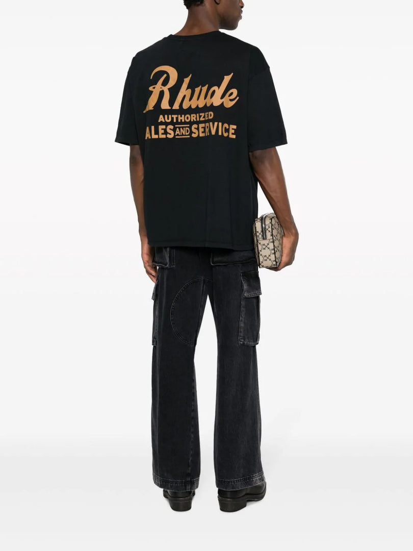 RHUDE LOGO-PRINT COTTON T-SHIRT