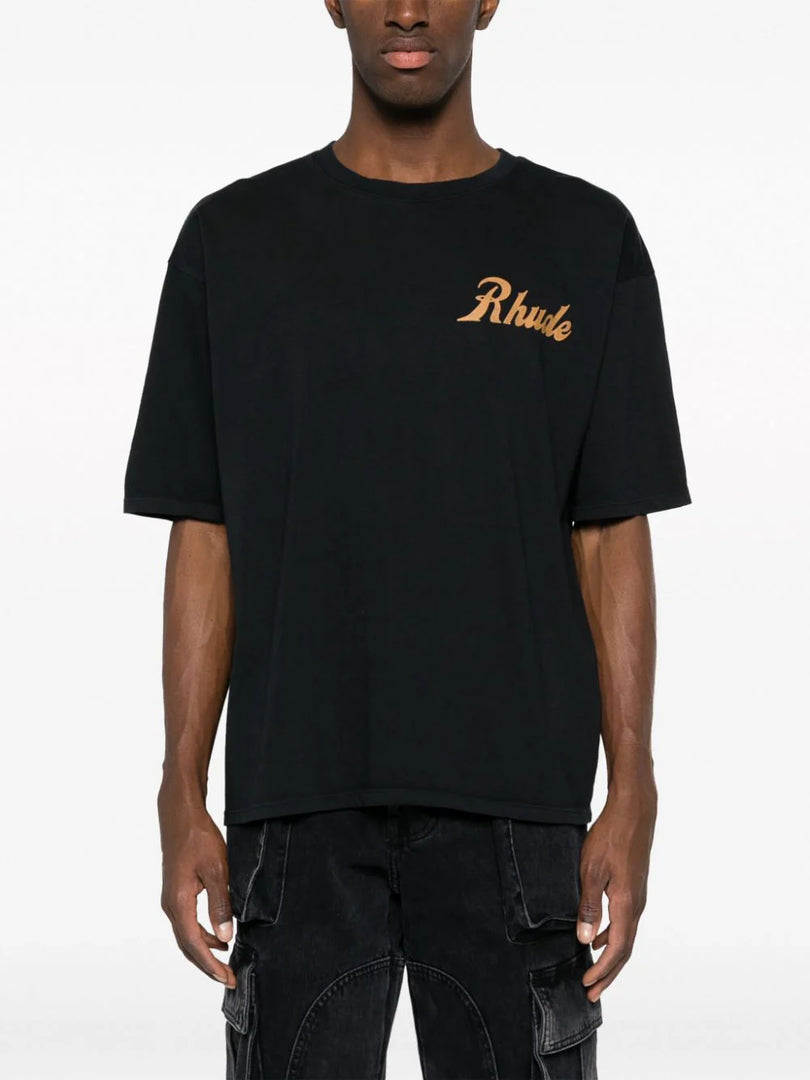 RHUDE LOGO-PRINT COTTON T-SHIRT