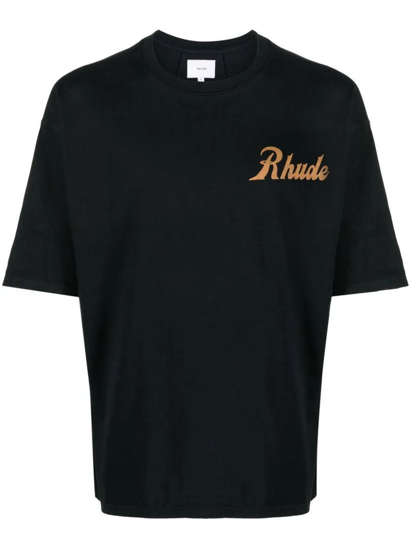 RHUDE LOGO-PRINT COTTON T-SHIRT