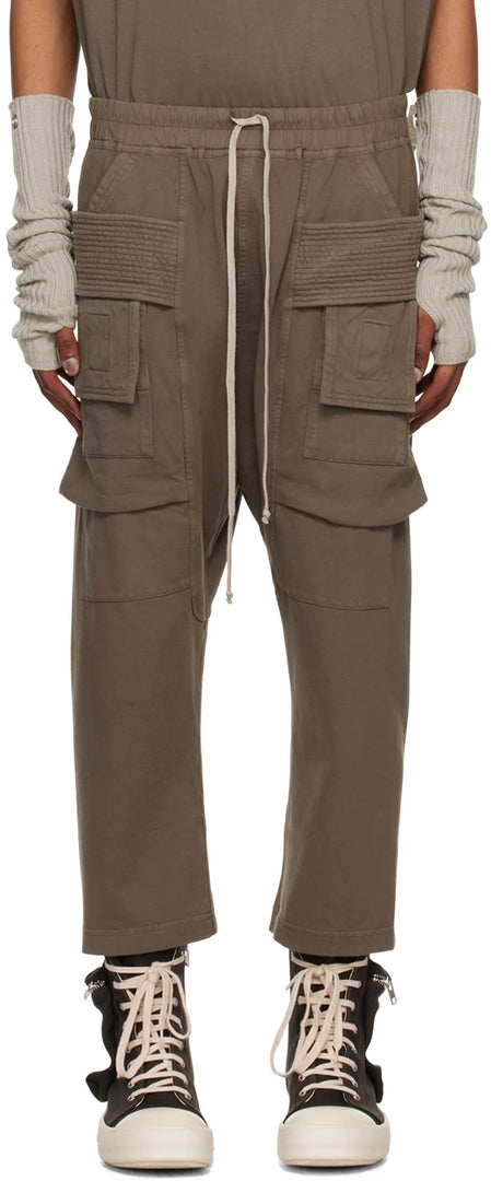 RICK OWENS DRKSHDW BROWN CARGO PANTS