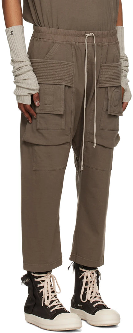 RICK OWENS DRKSHDW BROWN CARGO PANTS