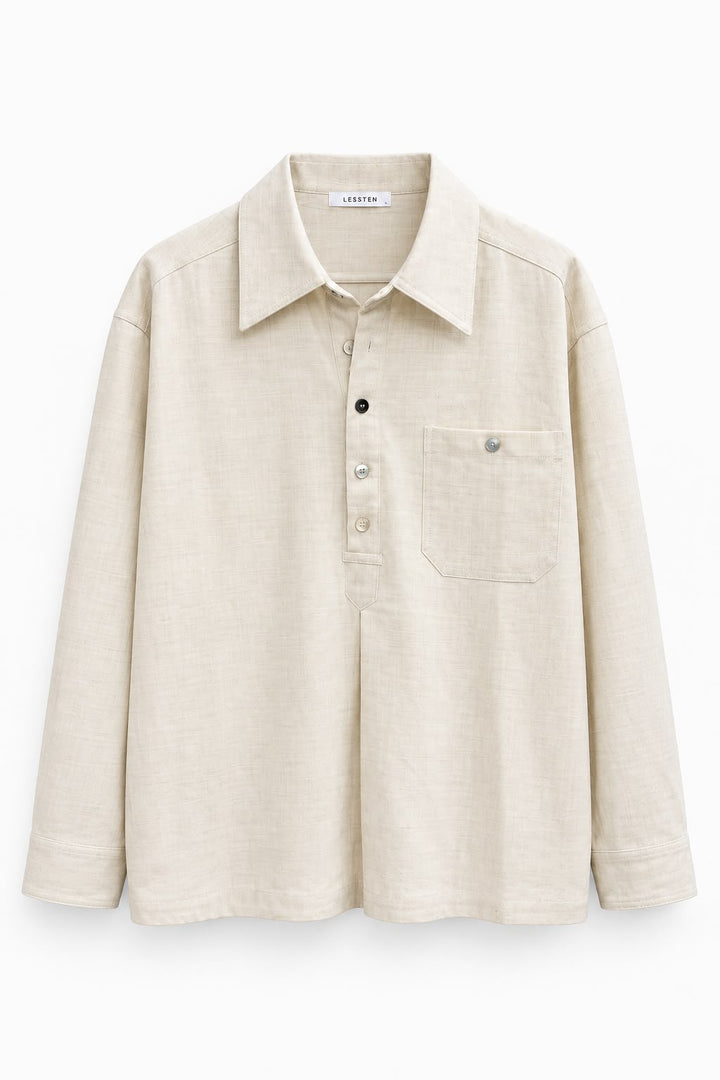 LESSTEN POPOVER SHIRT – CREAM