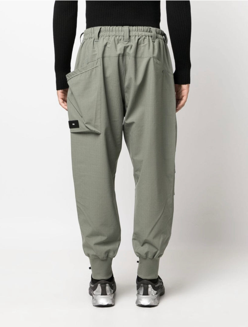 Y-3 RIPSTOP CUFFED GREEN PANTS