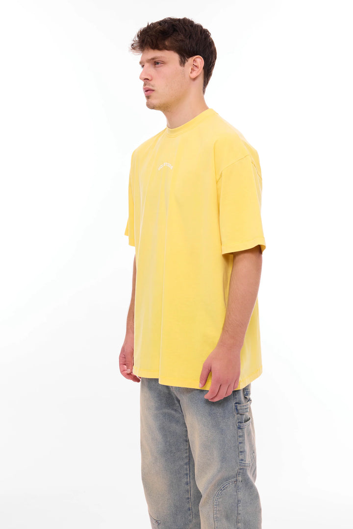 IDOL STUDIOS CURVED LOGO - WASHED YELLOW