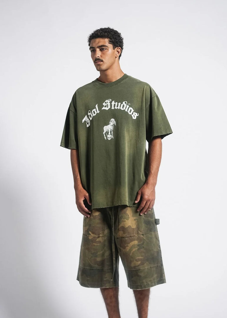IDOL STUDIOS - AURA - WASHED GREEN T-SHIRT