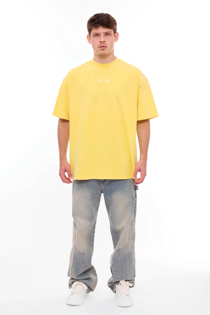 IDOL STUDIOS CURVED LOGO - WASHED YELLOW