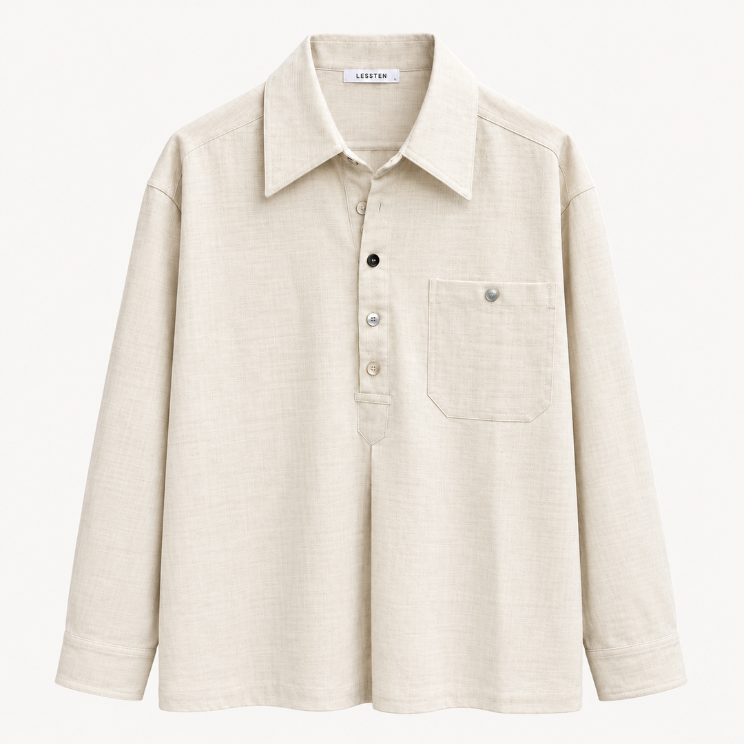 LESSTEN POPOVER SHIRT – CREAM
