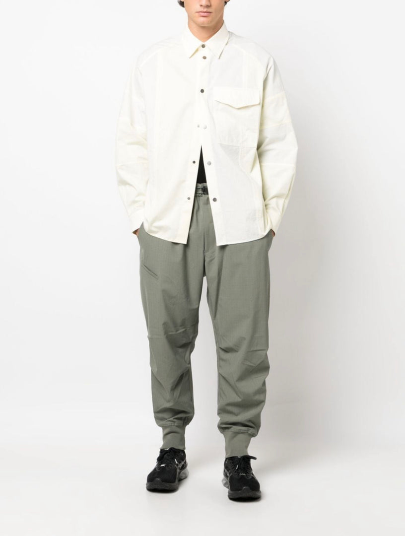 Y-3 RIPSTOP CUFFED GREEN PANTS