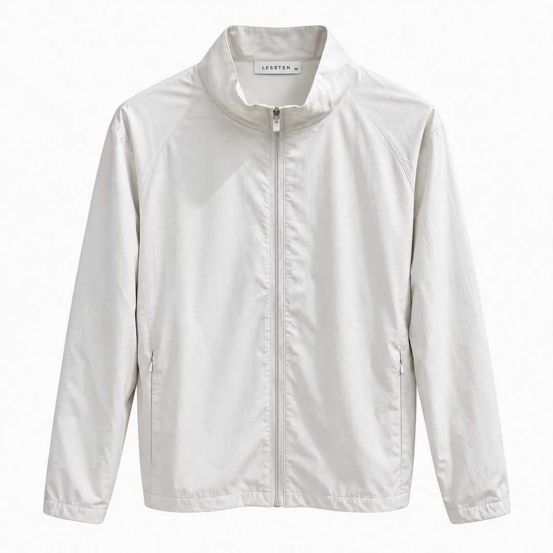 LESSTEN LIGHTWEIGHT ZIP JACKET – OFF WHITE