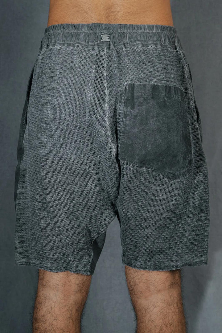 69 BY ISAAC SELLAM - GUSSET SHORT GRILLAGE PLOMB