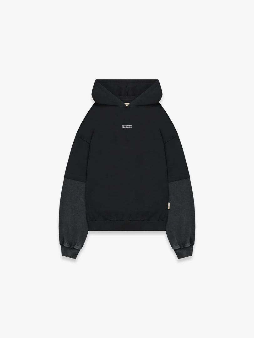 DOUBLE SLEEVE HOODIE - WASHED GREY