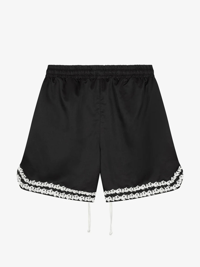 ROUGH SHORTS WITH KNITTED OLIVES
