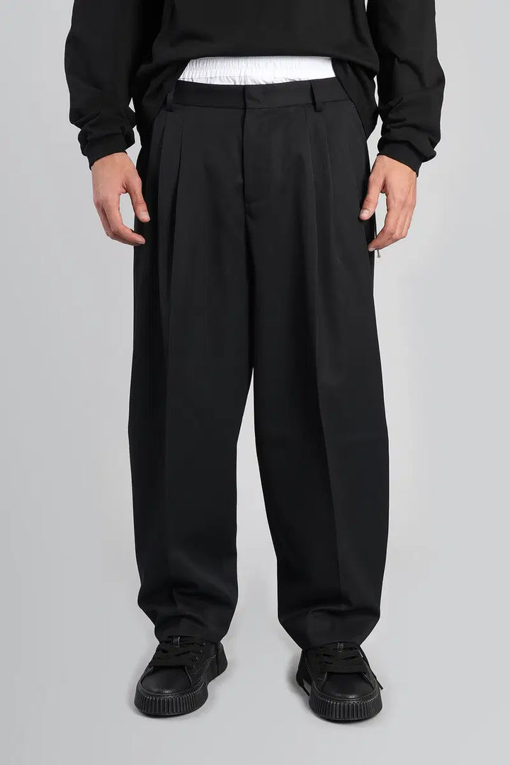 STATE OF ORDER BOKU BLACK WOOL PANTS