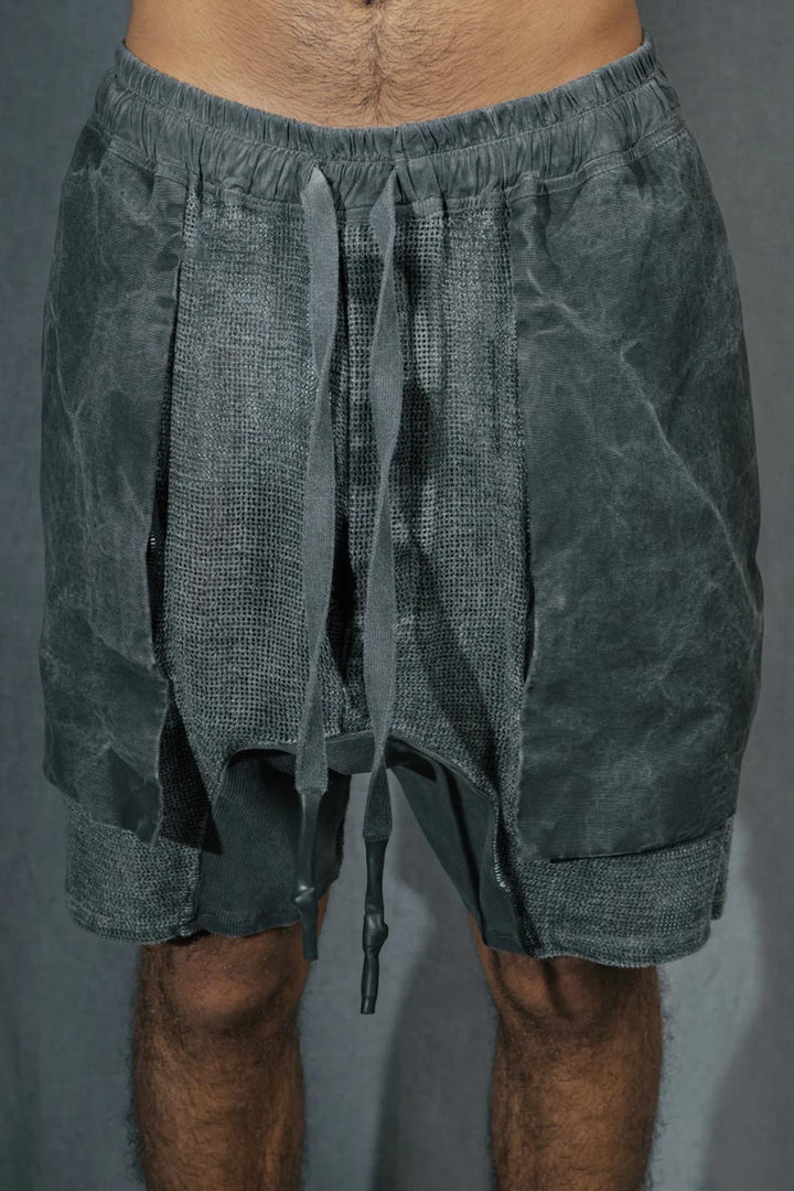 69 BY ISAAC SELLAM - GUSSET SHORT GRILLAGE PLOMB