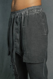 69 BY ISAAC SELLAM - GUSSET PANTS GAUFRÉ PLOMB