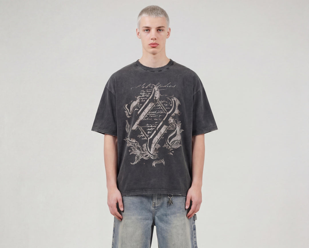 ARCANE - WASHED BLACK T-SHIRT