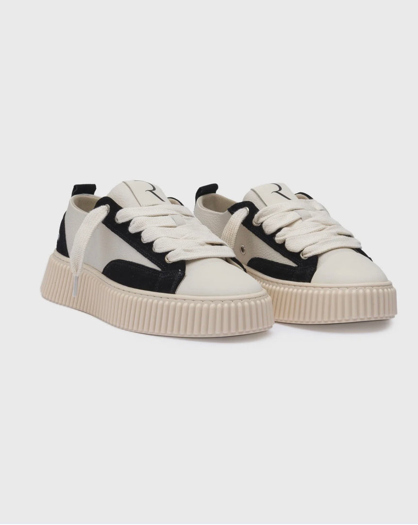 Rhun 2027 beige grain leather suede black