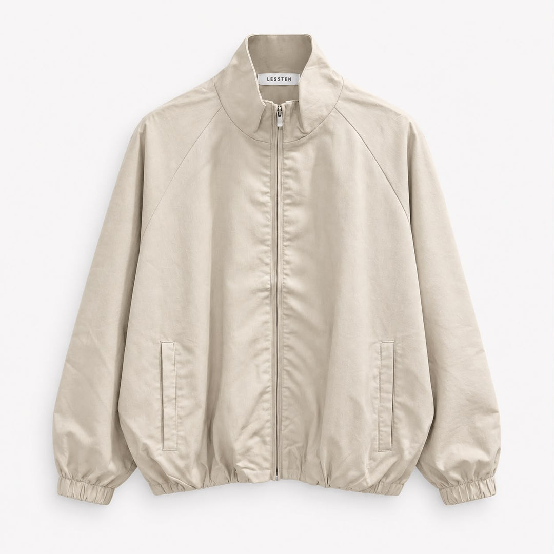 LESSTEN STAND COLLAR BOMBER – SAND