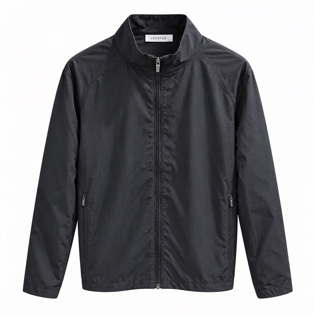 LESSTEN LIGHTWEIGHT ZIP JACKET – BLACK