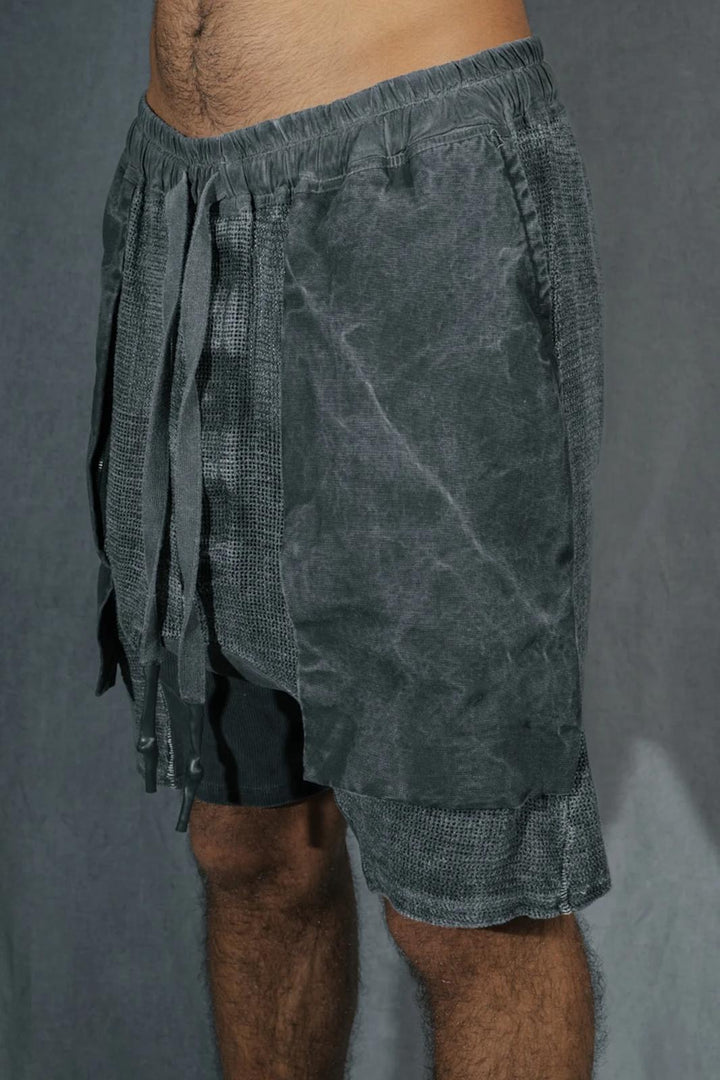 69 BY ISAAC SELLAM - GUSSET SHORT GRILLAGE PLOMB