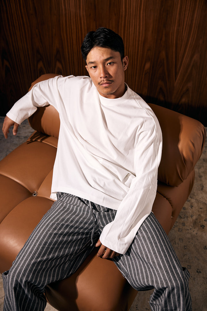 LESSTEN PANTS PINSTRIPE CHARCOAL