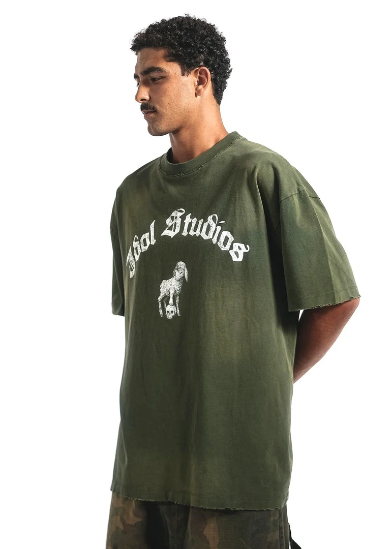 IDOL STUDIOS - AURA - WASHED GREEN T-SHIRT