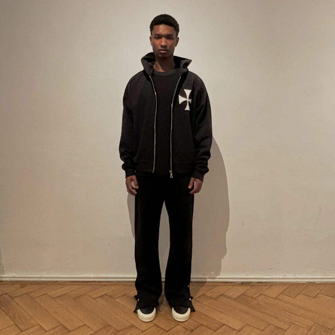 ASKYURSELF CROSS PATCH ZIP HOODIE V2 – Si ASKYURSELF CROSS PATCH ZIP HOODIE V2 – Si