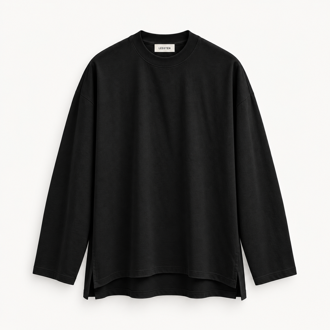 LESSTEN T SHIRT LONG SLEEVE BLACK