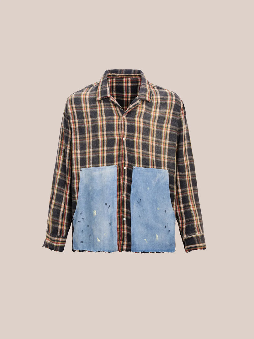 PLAID DENIM SHIRT