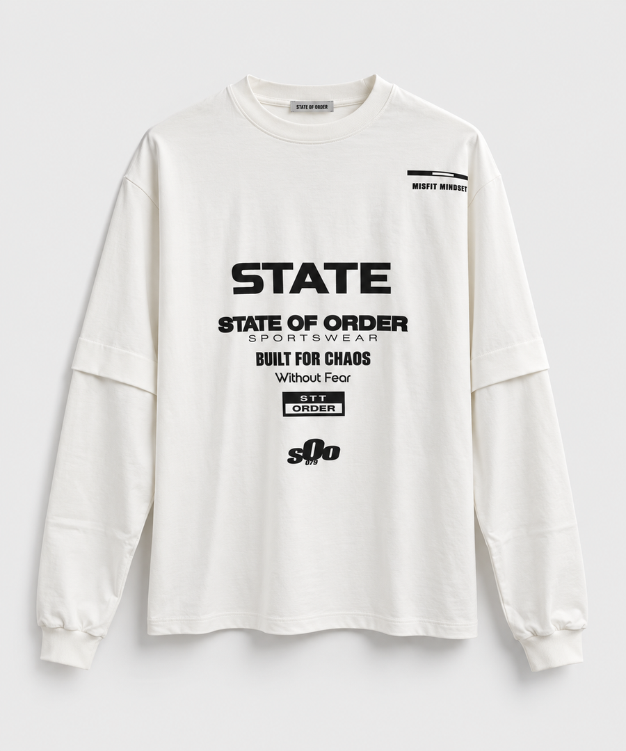 STATE OF ORDER WHITE LONG SLEEVE