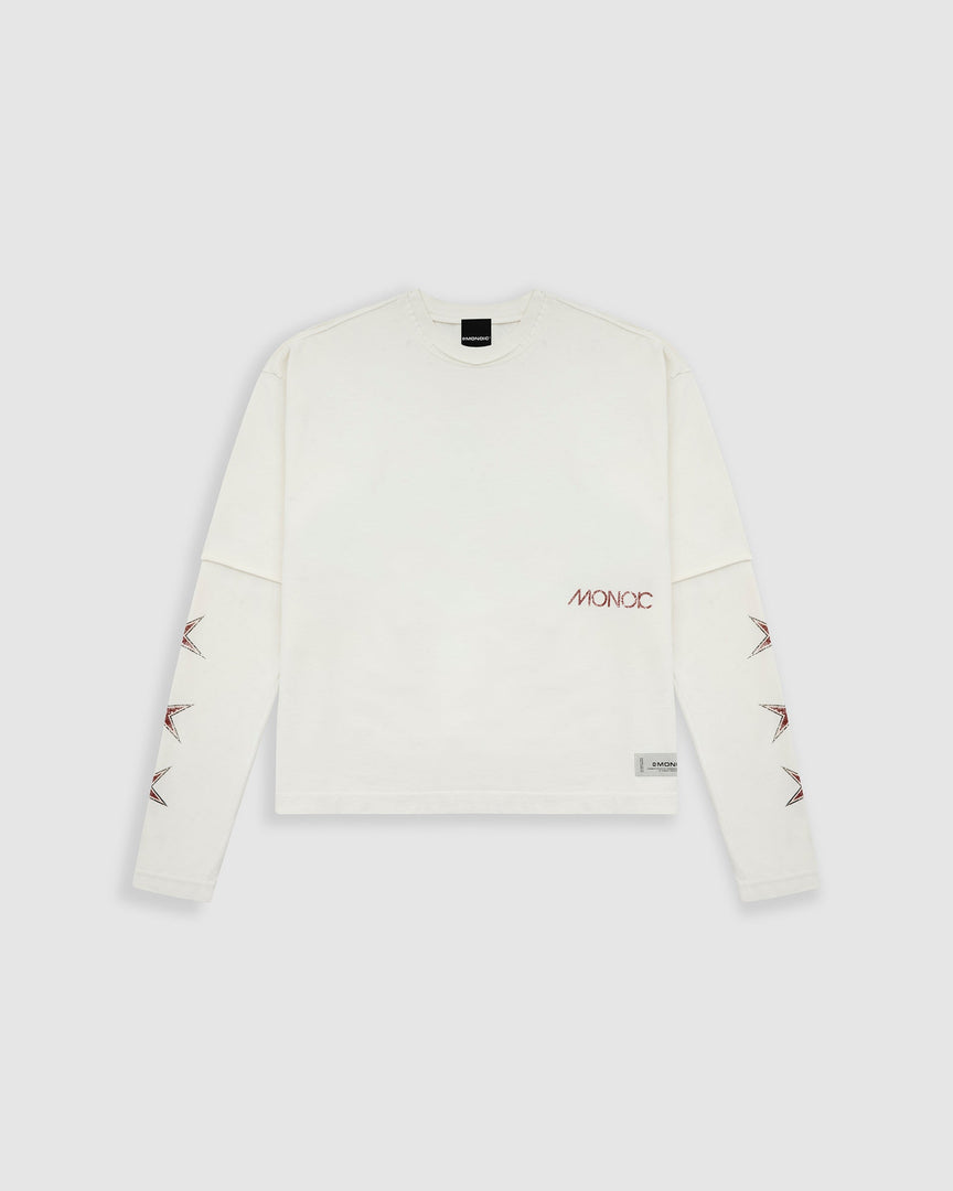 MONOIC - Double-Sleeve Stars Long Sleeve T-Shirt – Off-White