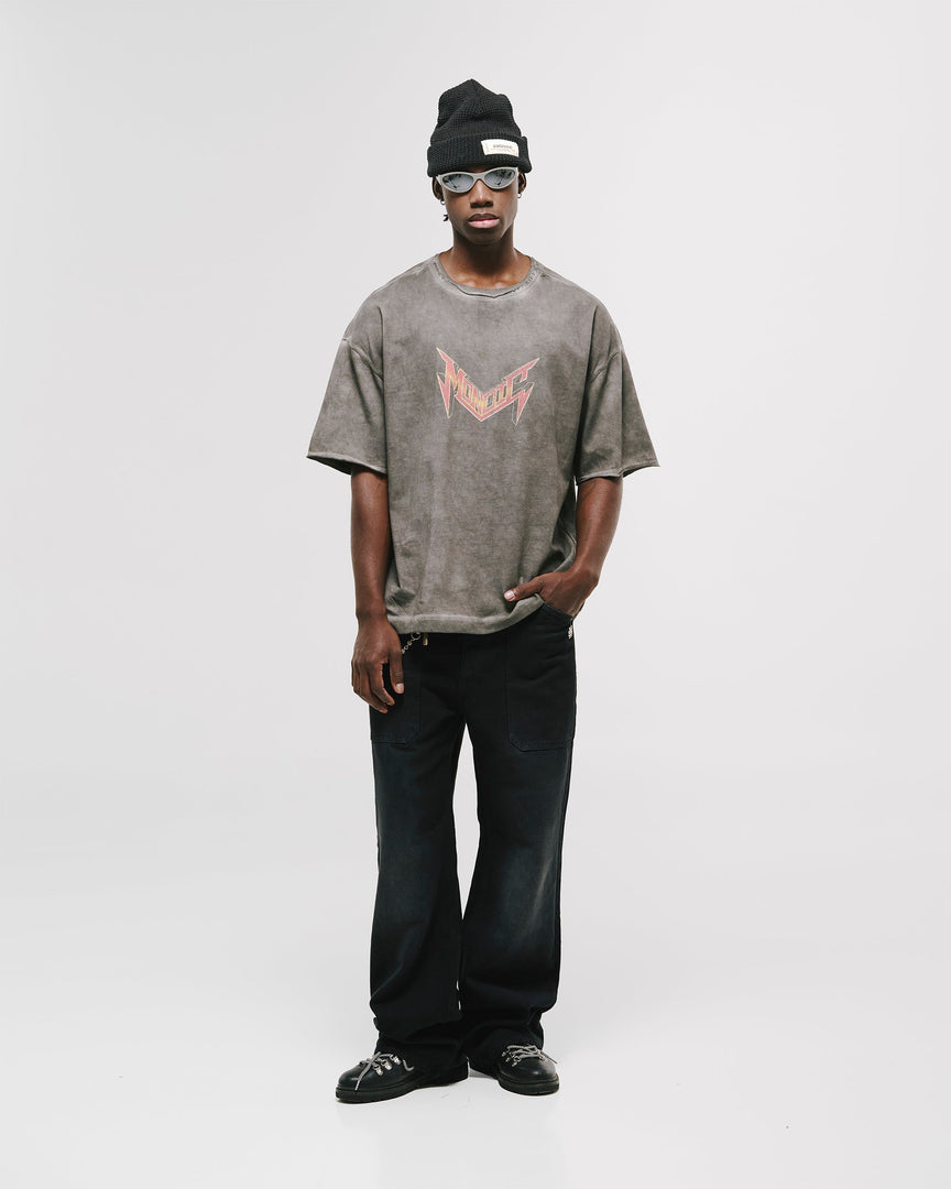 MONOIC - World Tour Boxy Fit T-Shirt - Distressed Grey