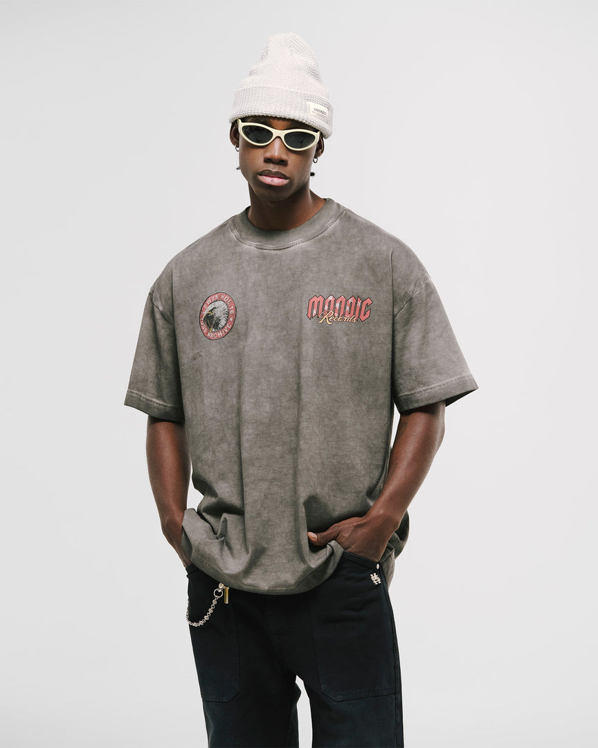 MONOIC - Eagle Oversized T-Shirt - Distressed Grey