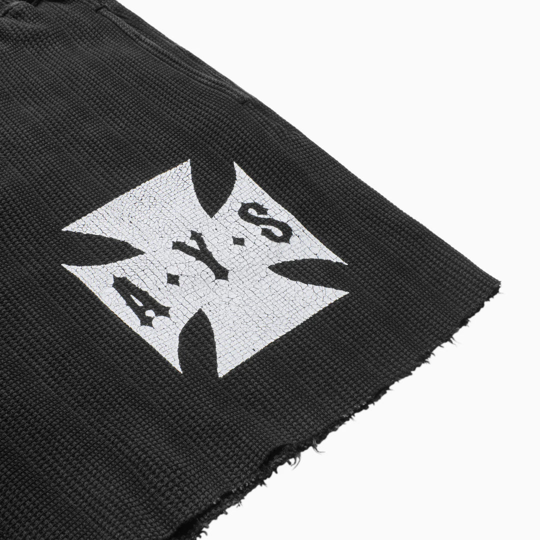 ASKYURSELF CROSS WAFFLE VINTAGE SHORTS