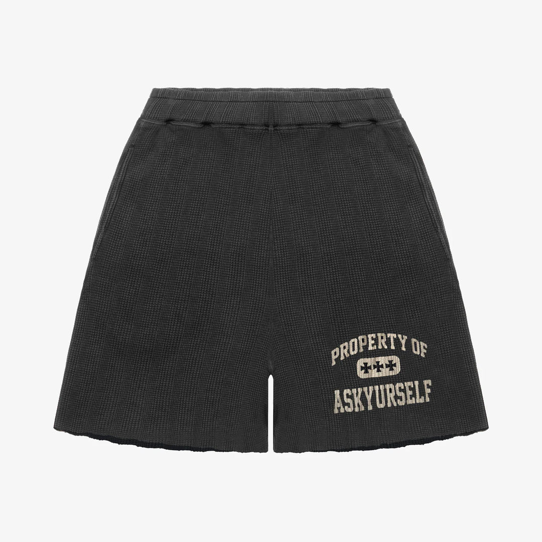 ASKYURSELF PROPERTY WAFFLE VINTAGE SHORTS