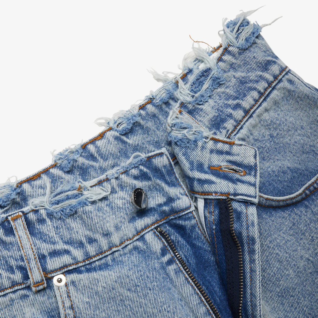 ASKYURSELF FRAYED BAGGY DENIM SHORTS
