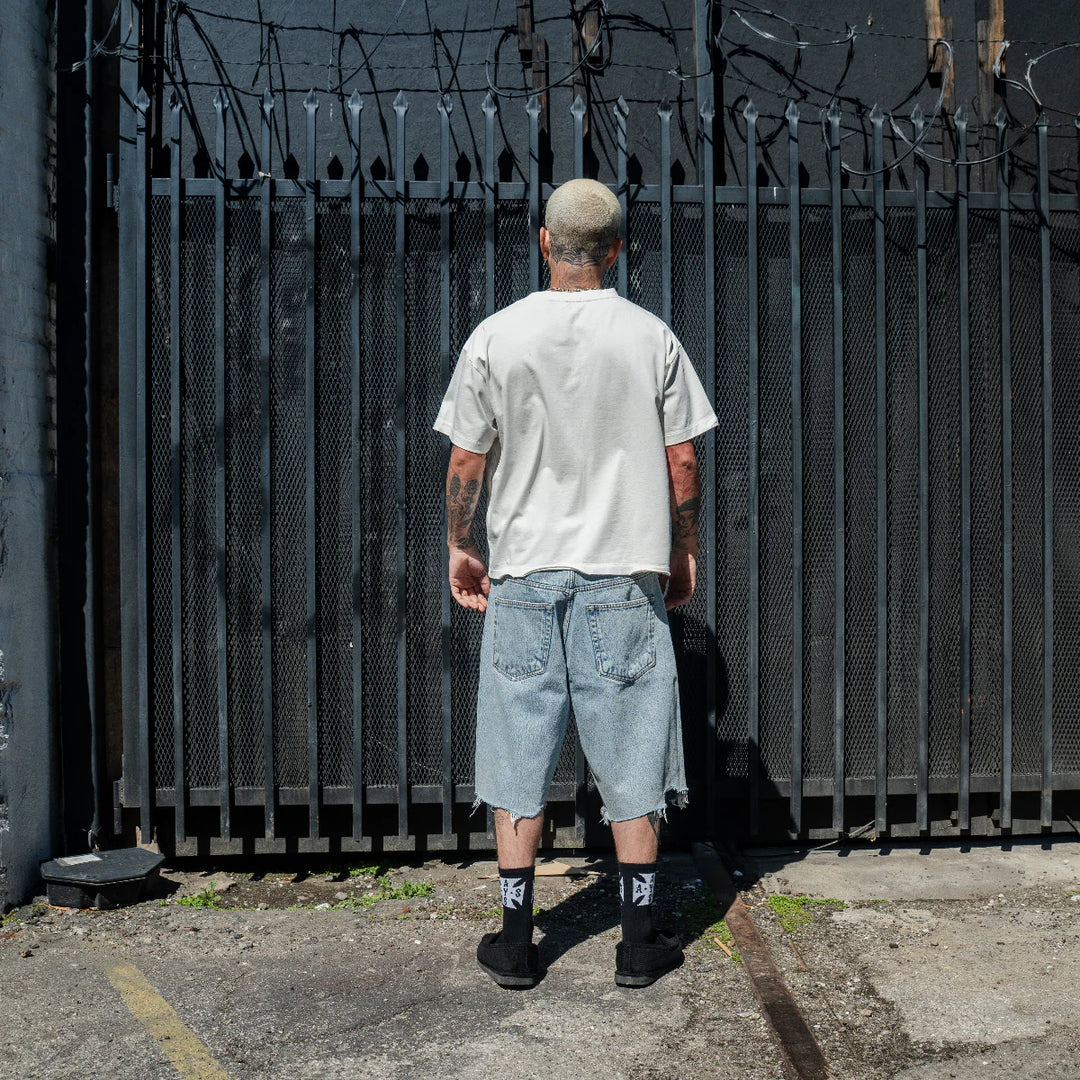 ASKYURSELF FRAYED BAGGY DENIM SHORTS