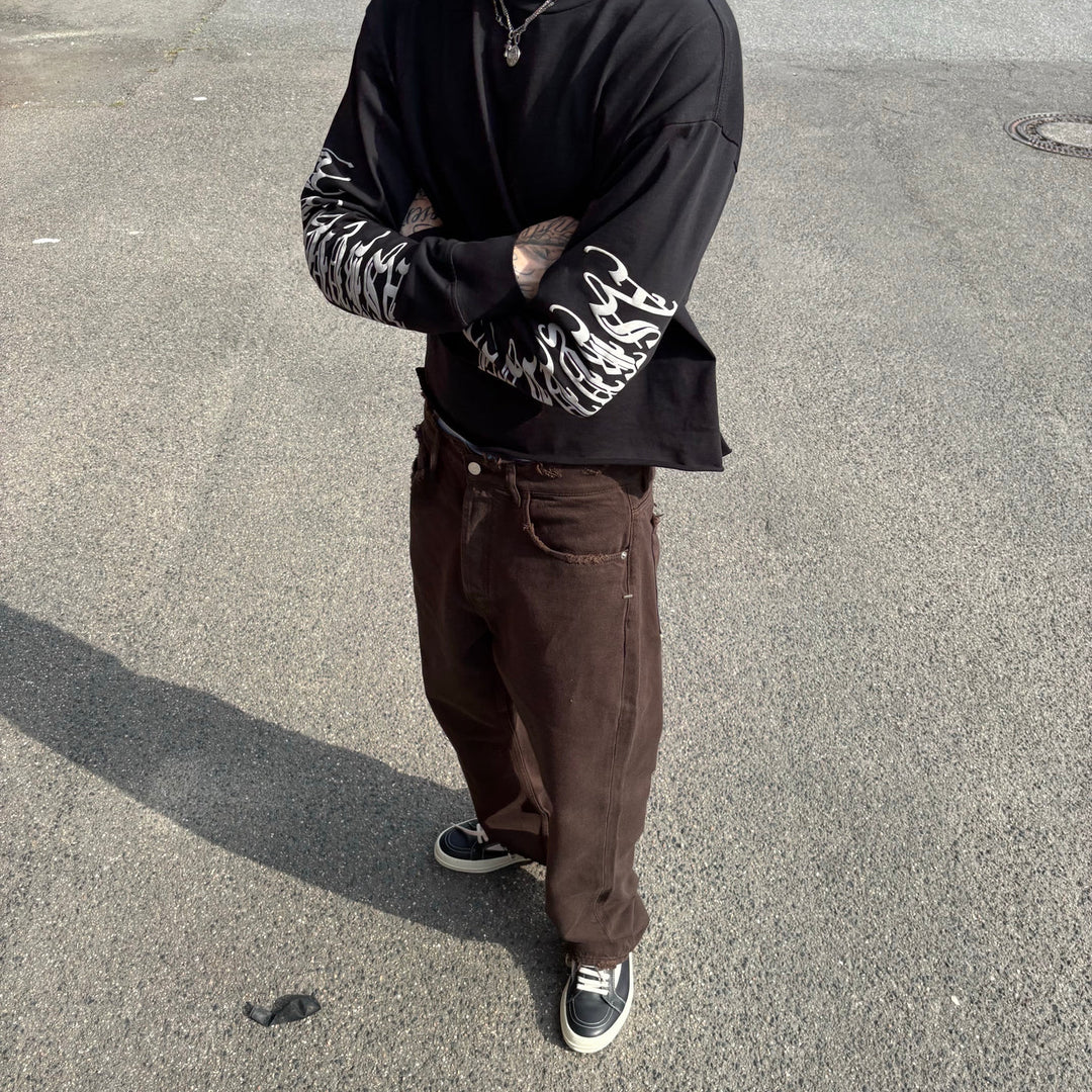 ASKYURSELF PHRASE SKATE BAGGY JEANS